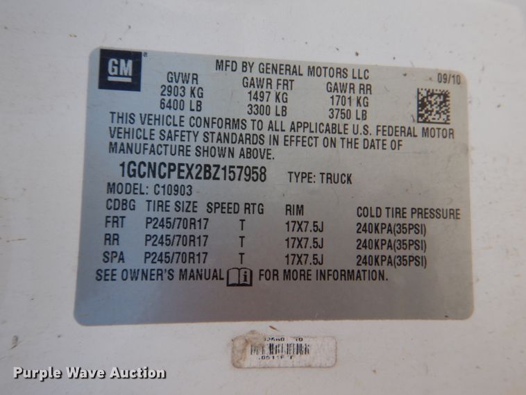 image for item DK5577 2011 Chevrolet Silverado 1500  pickup truck