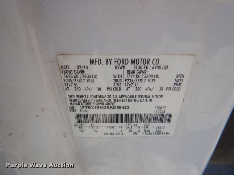 image for item DK5606 2014 Ford F150 XL  SuperCab pickup truck