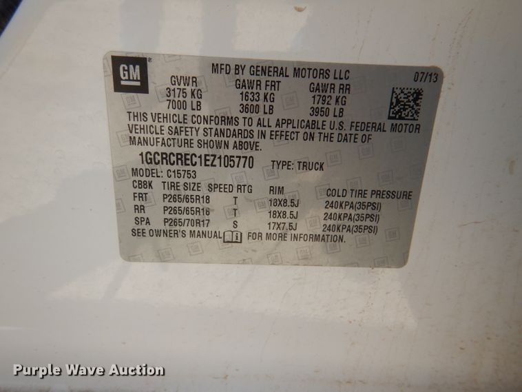 image for item DL2920 2014 Chevrolet Silverado 1500  Double Cab pickup truck