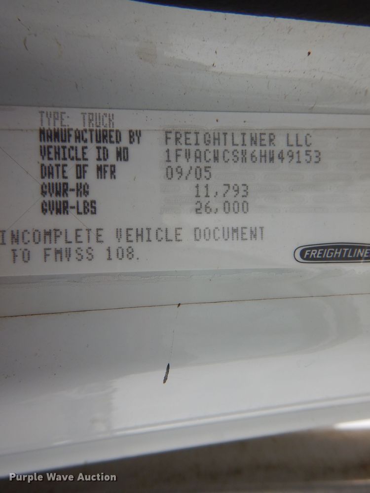 image for item DL2924 2006 Freightliner Business Class M2  utility / service truck