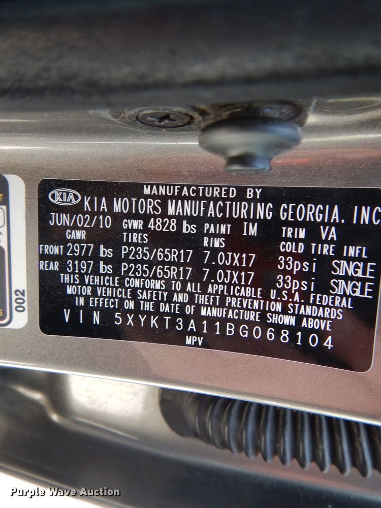 image for item DL2987 2011 Kia Sorento  SUV