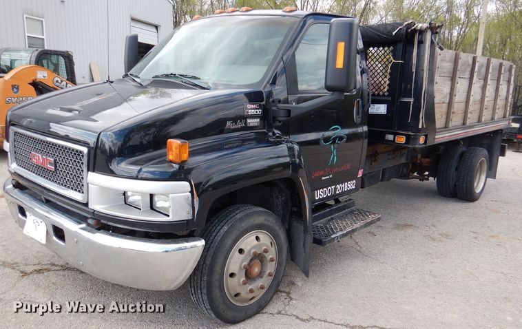 image for item DL2989 2003 GMC C5500  dump flatbed truck
