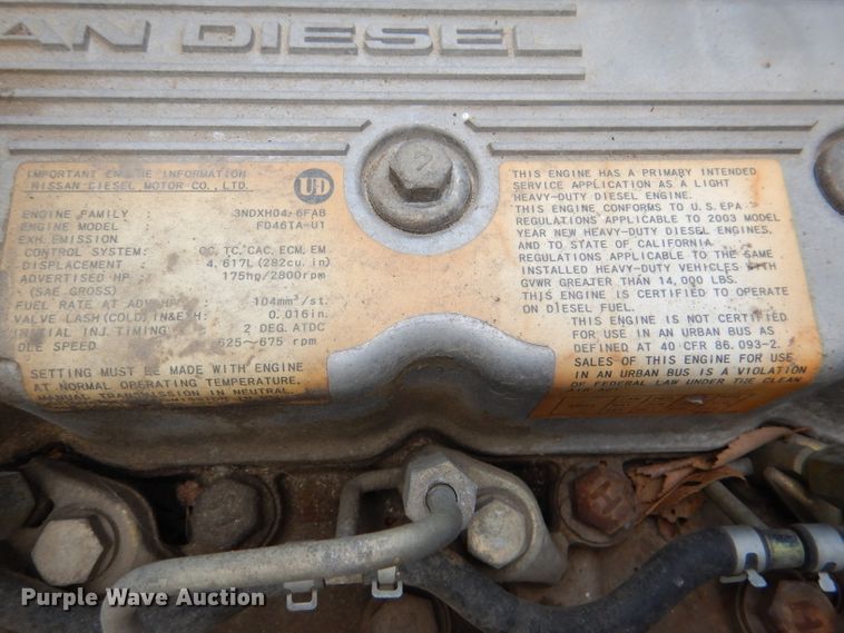 image for item DL2992 2004 Nissan UD1400  flatbed truck