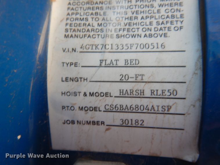 image for item DM2911 2005 Isuzu FTR  flat bed truck