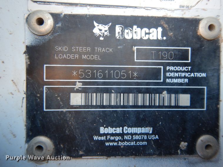 image for item DM2913 2006 Bobcat T190  tracked skid steer loader