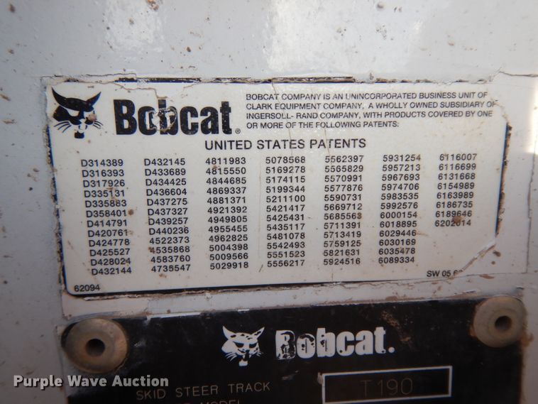 image for item DM2913 2006 Bobcat T190  tracked skid steer loader