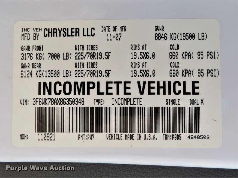 image for item FP9266 2008 Sterling Bullet  Crew Cab flatbed pickup truck