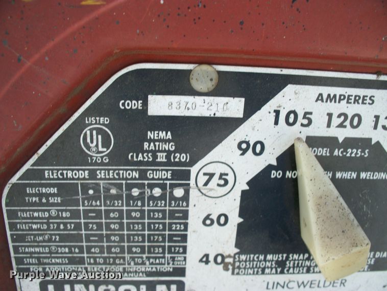 image for item FW9033 Lincoln AC 225 S  welder