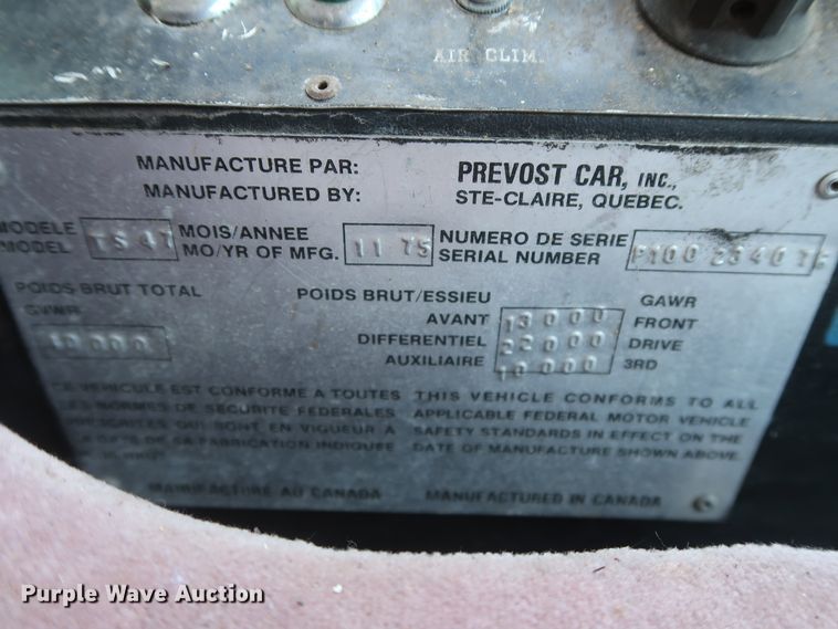 image for item GS9923 1976 Prevost TS47  coach bus