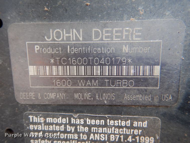 image for item HL9250 John Deere 1600 Turbo  lawn mower