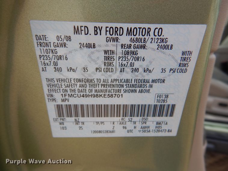 image for item HL9396 2008 Ford Escape Hybrid  SUV