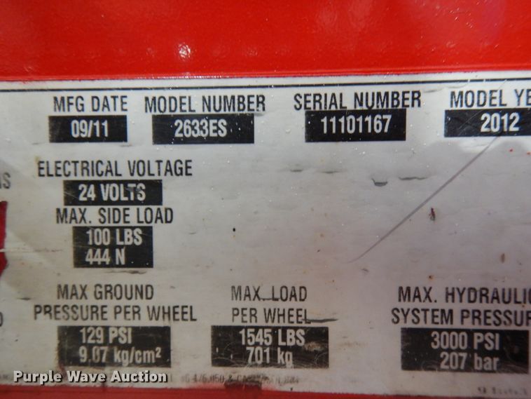 image for item HR9215 2012 Mec 2633ES  vertical lift