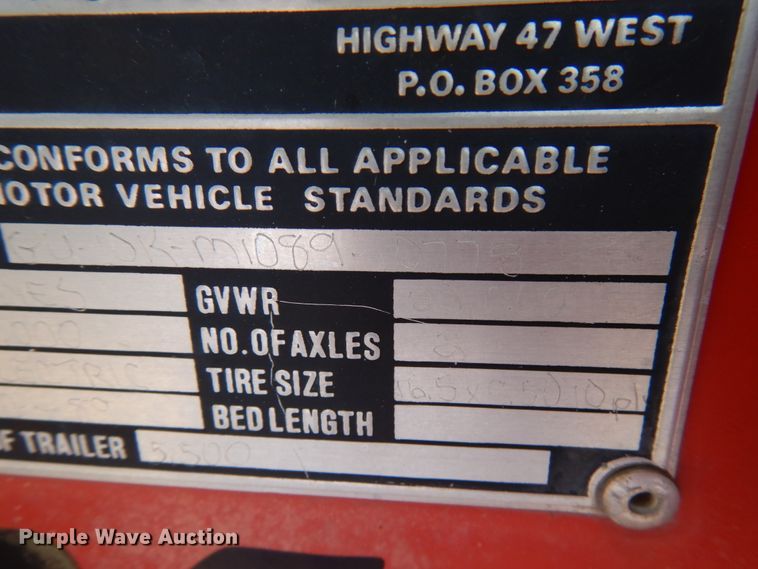 image for item HR9226 1989 Brooks Brothers GU9TE  equipment trailer