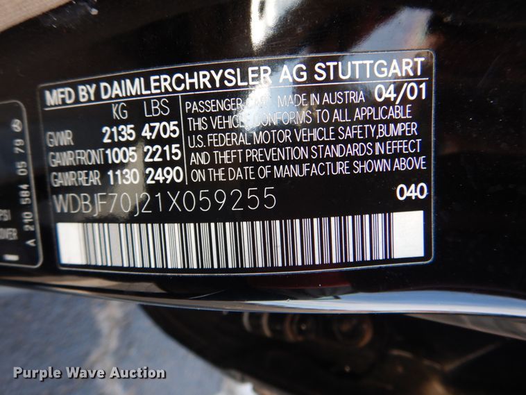 image for item HW9985 2001 Mercedes Benz E430