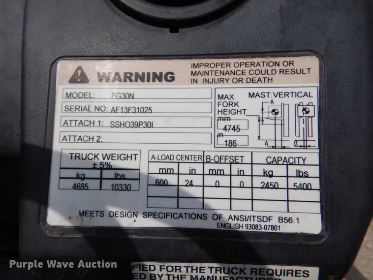 image for item HX9231 Mitsubishi FG30N  forklift