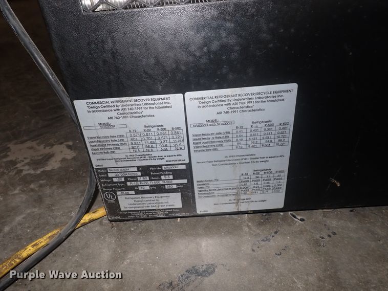 image for item IF9096 Sercon 5000 refrigerant recovery system