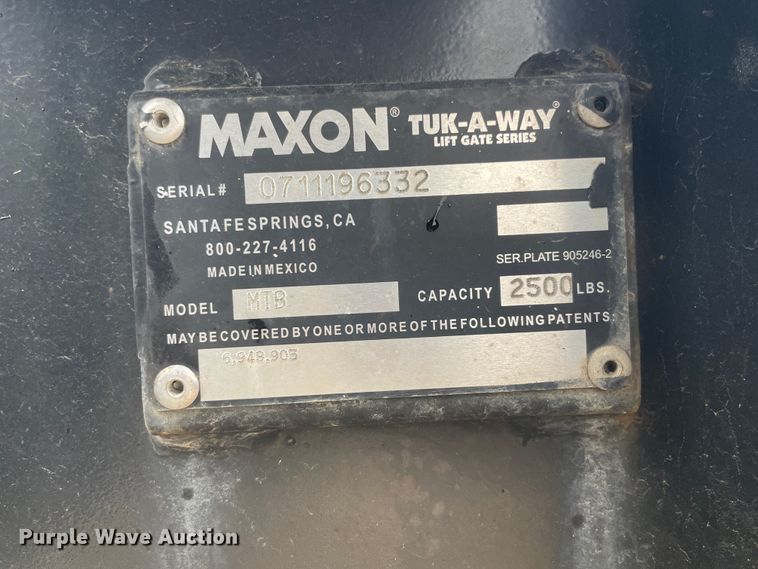 image for item IR9846 Maxon Tuk-a-way  lift gate