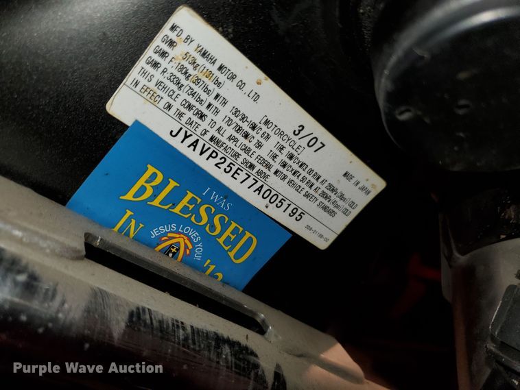 image for item IX9242 2007 Yamaha V-Star  motorcycle