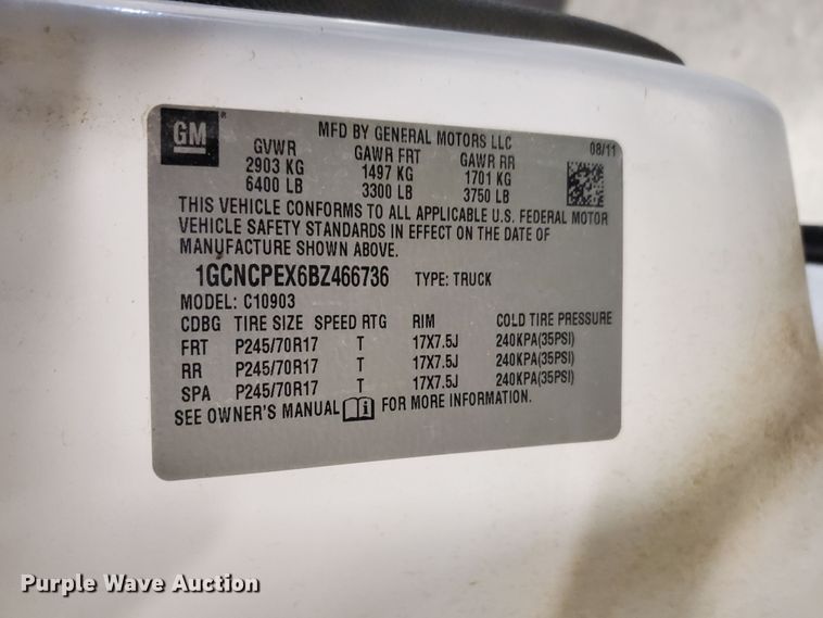 image for item IX9767 2011 Chevrolet Silverado 1500  pickup truck