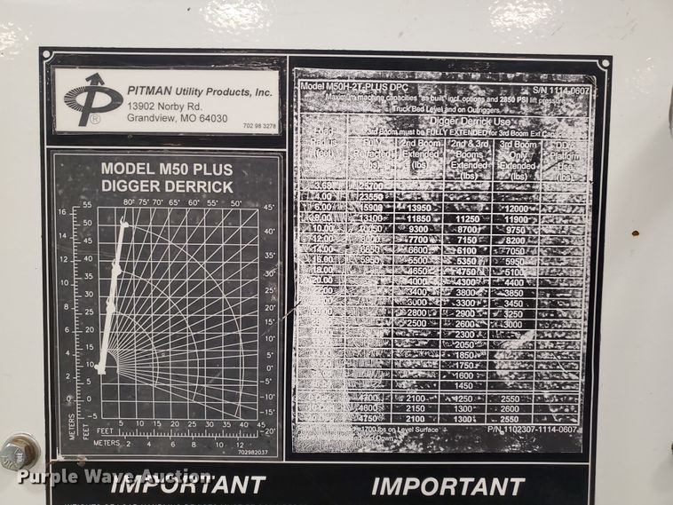 image for item IX9771 2007 International 7400  pressure digger derrick truck