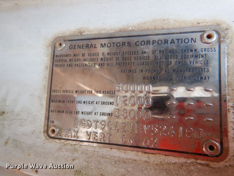 image for item DJ0294 1984 GMC Brigadier  dump truck