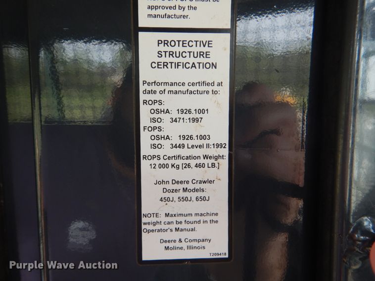 image for item DJ0437 2005 John Deere 650J LT  dozer