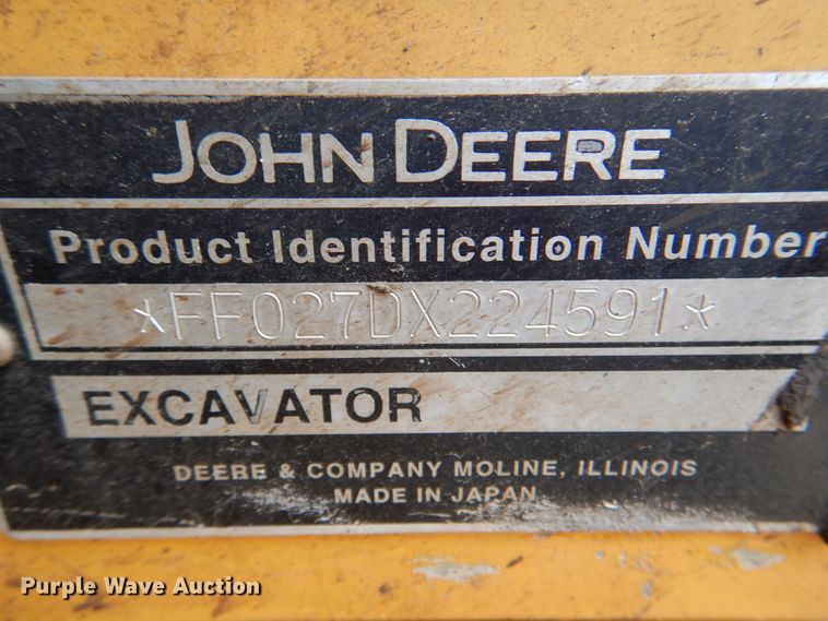image for item DJ8741 2007 John Deere 27D  mini excavator