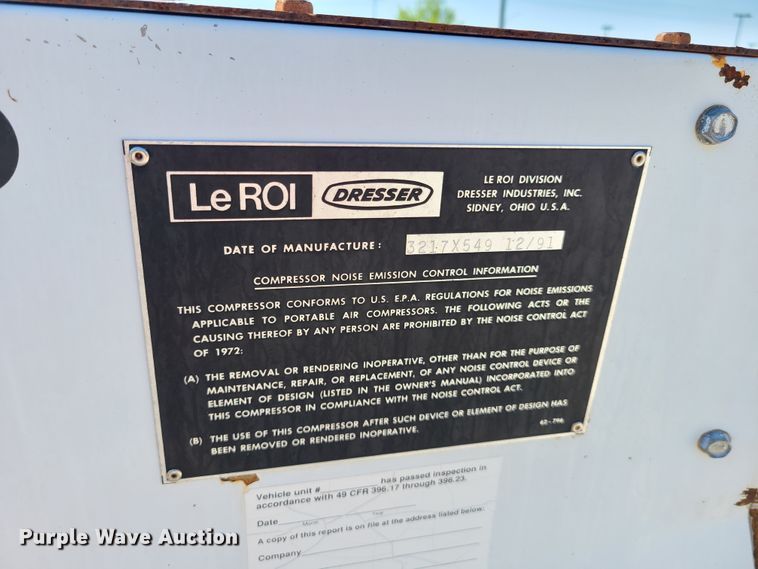 image for item DK4740 Leroi 185  air compressor