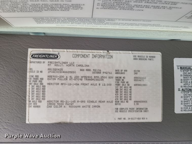 image for item DK4741 2004 Freightliner Business Class M2  utility / service truck