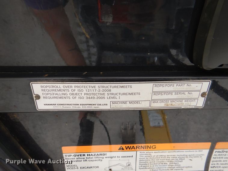 image for item DK5586 Yanmar VIO25-6A  mini excavator