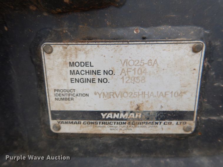 image for item DK5586 Yanmar VIO25-6A  mini excavator