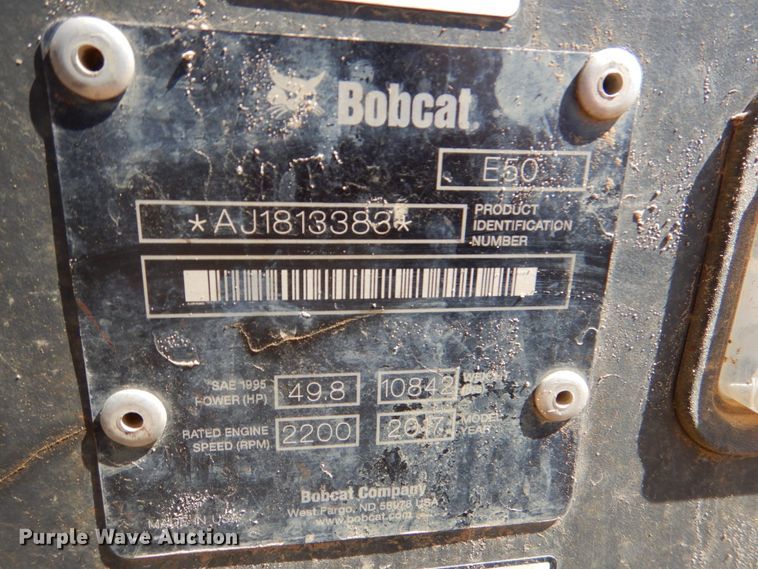 image for item DK5604 2017 Bobcat E50  mini excavator