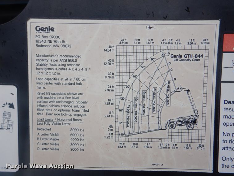 image for item DK5609 2009 Genie GTH-844  telehandler