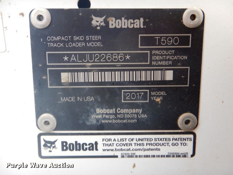 image for item DK5611 2017 Bobcat T590  tracked skid steer loader