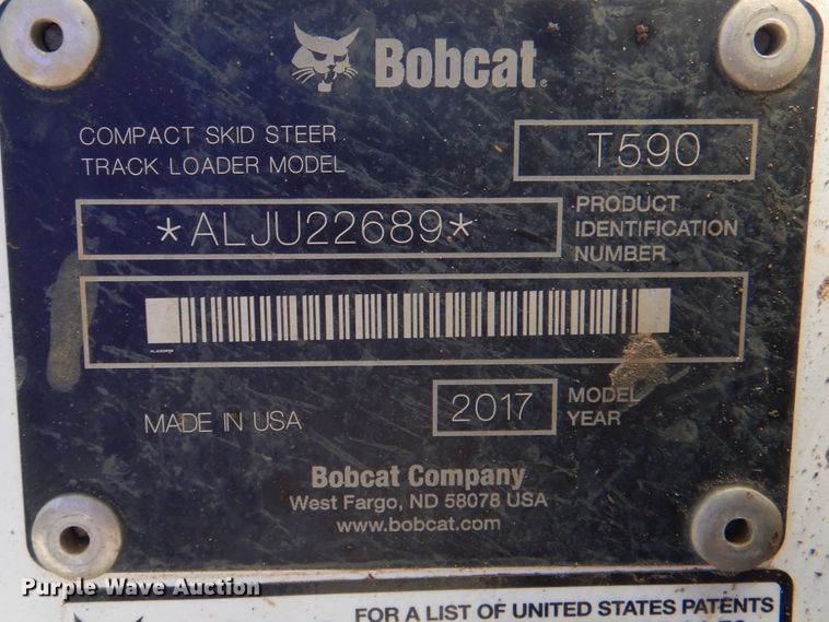 image for item DK5615 2017 Bobcat T590  tracked skid steer loader