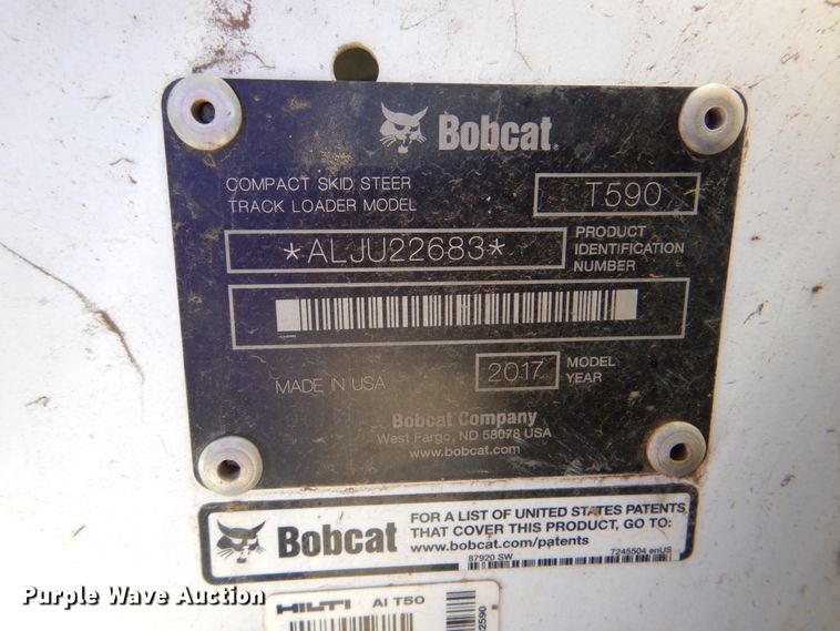 image for item DK5616 2017 Bobcat T590  tracked skid steer loader