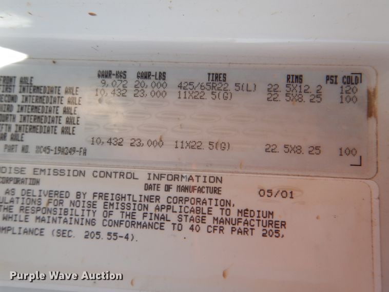 image for item DK5617 2001 Sterling L-Line  pressure digger truck