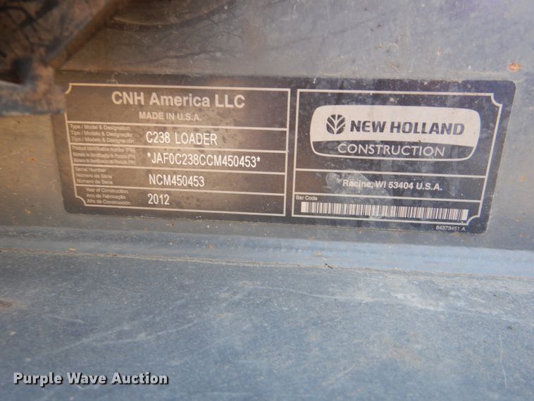 image for item DL2952 2012 New Holland C238  tracked skid steer loader
