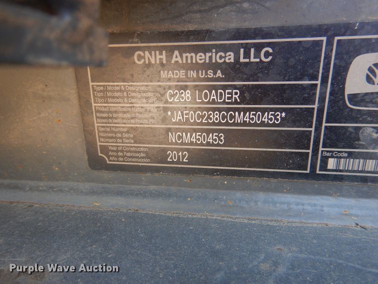 image for item DL2952 2012 New Holland C238  tracked skid steer loader