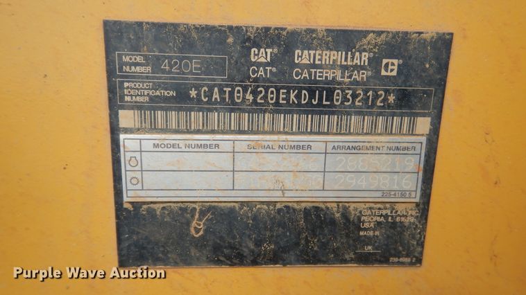 image for item ES9655 2012 Caterpillar 420E  backhoe