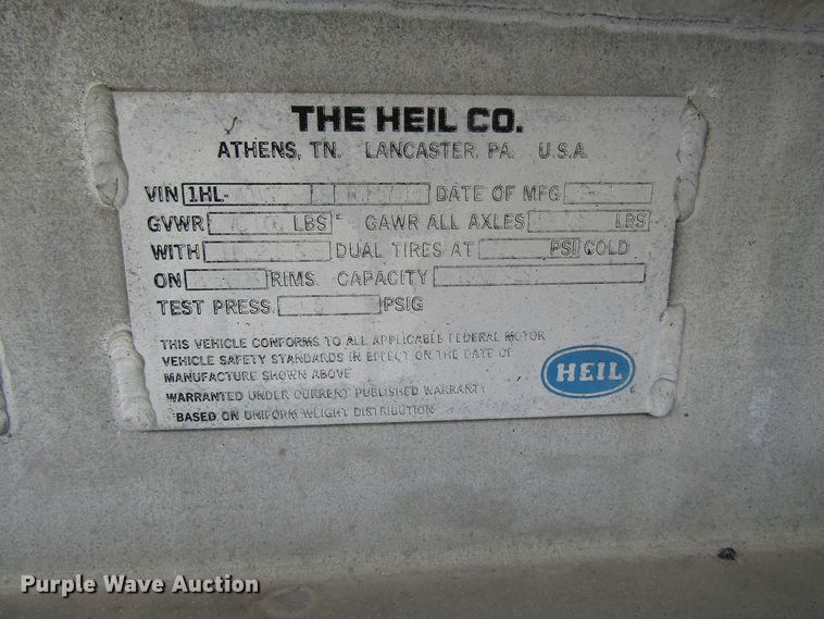 image for item GC9917 1994 Heil Co  tank trailer