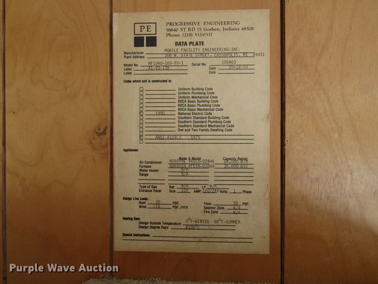 image for item GC9924 1993 MFE  jobsite trailer