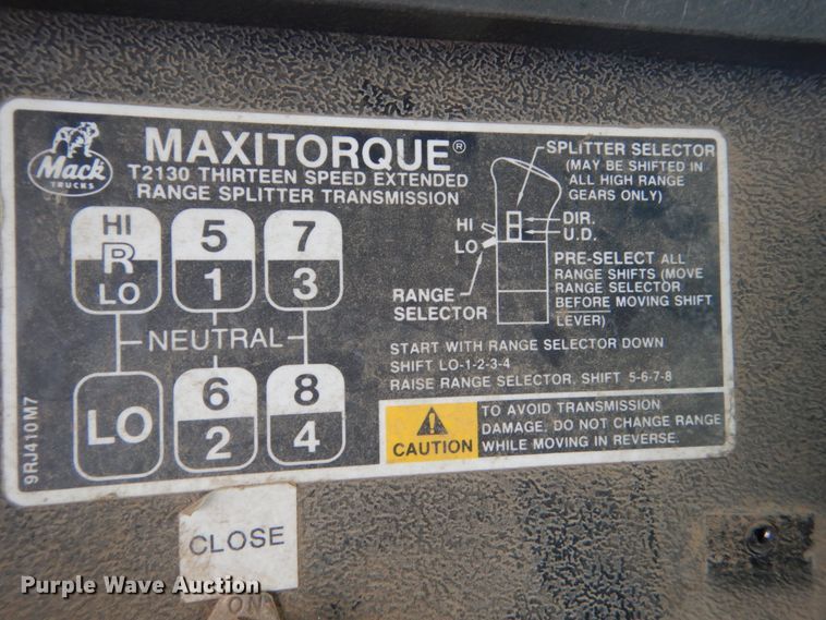 image for item HE9620 1995 Mack RD688S  dump truck