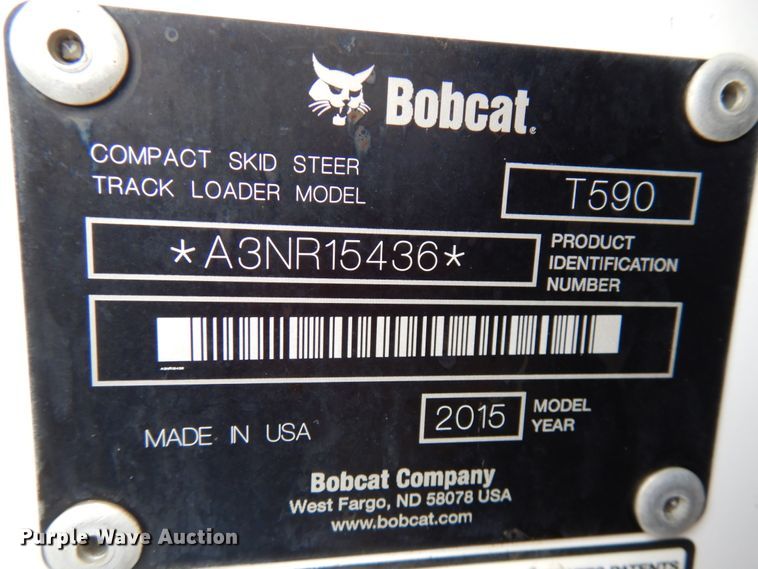 image for item HR9240 2015 Bobcat T590  tracked skid steer loader