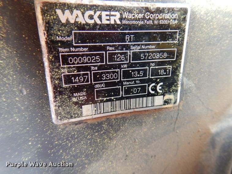 image for item HR9241 2007 Wacker RT  vibratory trench compactor