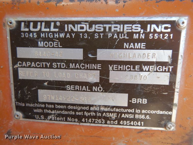 image for item ID9755 1997 Lull 844C-42  telehandler