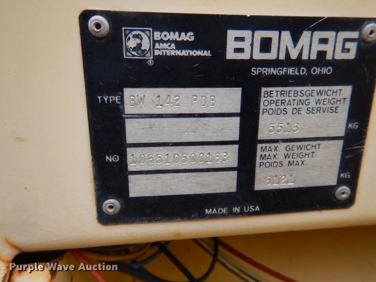 image for item II9899 1990 Bomag BW142PDB  single drum vibratory roller