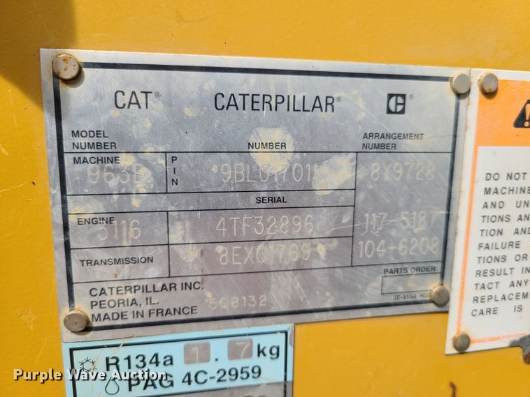 image for item IJ9005 1997 Caterpillar 963B  track loader