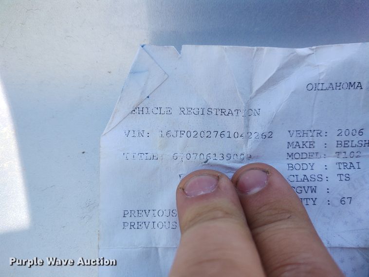 image for item IK9259 2006 Belshe  equipment trailer