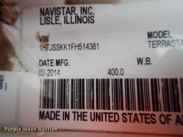 image for item IL9274 2015 International TerraStar SFA  truck cab & chassis